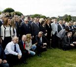 Soage pos� con sus compa�eros antes de la comida homenaje.