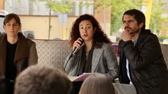 Aina Vidal (en el centro), durante un mitin