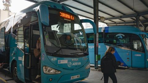 Imagen de este jueves de la estacin de buses de Lugo, en la que hubo cancelaciones