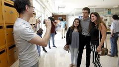 Errej�n, durante su vista a la Facultad de Ciencias Pol�ticas de Santiago, donde imparti� una conferencia