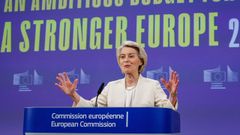 Ursula von der Leyen, durante la presentacin de las cuentas comunitarias