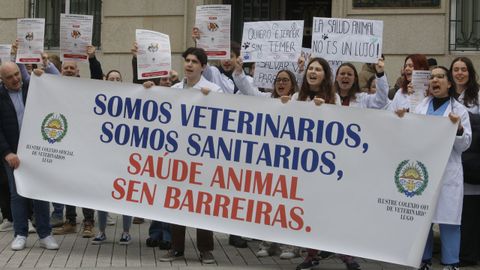 Protestas de veterinarios el pasado marzo contra el Real Decreto que regula la venta de medicamentos veterinarios.