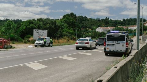 Imagen del tramo de la N-525 en el que se produjo el atropello, en San Cibrao.