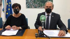 Gloria Prada y Jos� Tom�, ayer en la presentaci�n de los presupuestos para el 2021