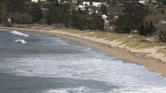 La playa viveirense de Area, donde se conservan los restos del poblado de Estaba��n, este mi�rcoles