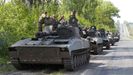 Soldados prorrusos, a la afueras de la ciudad de Donetsk.