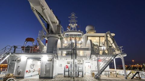 Cubierta de trabajo del buque oceanogrfico