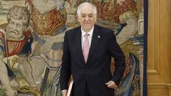 El presidente del Tribunal Constitucional, C�ndido Conde-Pumpido, momentos antes de su audiencia con el rey Felipe VI el pasado 21 de julio en el palacio de La Zarzuela.