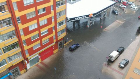 Inundaciones en la avenida de A Corua, en Lugo