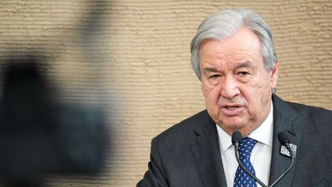 Antonio Guterres,�secretario general de la ONU, durante una intervenci�n