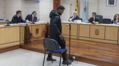 El acusado, Hansel Medina, durante el juicio en la seccin compostelana de la Audiencia Provincial