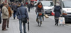 El modelo pontevedr�s defiende la coexistencia peatonal, ciclista y motorizada en el centro. 