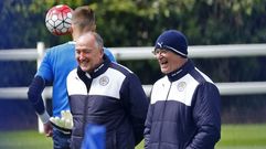 Ranieri, entrenando el d�a despu�s de proclamarse campe�n de Liga