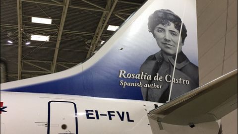 Avi�n de Norweigan con la imagen de Rosal�a de Castro