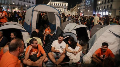 La acampada en la Puerta del Sol de Madrid, en im�genes