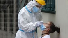 Test PCR en el centro de salud del Ventorrillo, en A Coru�a