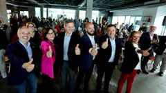 David Regades, Maica Larriba, Miones, Ivn Puentes, Gonzlez Formoso y Carmela Silva, durante la presentacin de la candidatura del PSOE de Pontevedra  