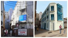 A la izquierda, imagen del edificio donde funcionaba la panader&iacute;a Recadero, en el 20-22 de la calle de la Merced. A la derecha, la recreaci&oacute;n del inmueble tras las obras