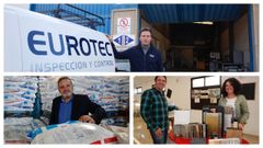 Arriba, fRANCISCO bARCA, DE eUROTEC; ABAJO, Avelino Tour�s, de Salnova; y Francisco Pedrosa y Ruth Campelo de Celtiveria