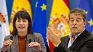 La portavoz del BNG, Ana Pontn, y el lder del PSdeG, Jos Ramn Gmez Besteiro, en sus declaraciones valorando los presupuestos del 2026.