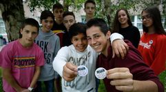 Estes son os rapaces do equipo de normalizaci�n ling��stica do instituto Mar�a Casares, os que prepararon o Desaf�o48H