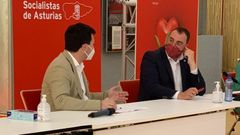El presdiente del Principado de Asturias y secretario general de la FSA-PSOE  Adri�n Barb�n, en la Comisi�n Ejecutiva celebrada esta tarde
