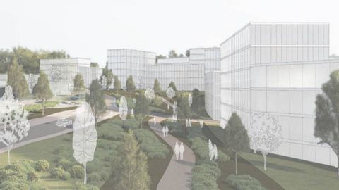 Recreación del aspecto que tendrá monte Mero cuando se urbanice y construya