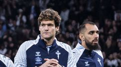 Marcos Alonso y Borja Iglesias, en el partido de ida frente al Real Madrid en el Bernab�u.
