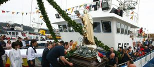 Como otros a�os, el Carmen navegar� hoy por la r�a de Celeiro a bordo de un pesquero. 