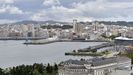 Vista de parte de los muelles interiores de A Coruña