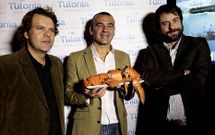 De izquierda a derecha, Fabi�n Rico, Alejandro Jim�nez y Rafael Llano, promotores de la empresa. 