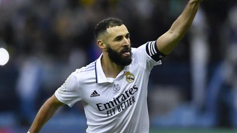 Karim Benzema .Karim Benzema celebra un gol anotado para el Real Madrid