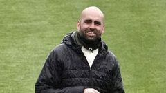 El entrenador del Celta, Claudio Gir�ldez, durante un entrenamiento del equipo vigu�s.