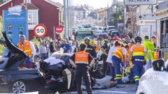Dos muertos y una herida grave en un choque frontal en A Pobra do Carami�al