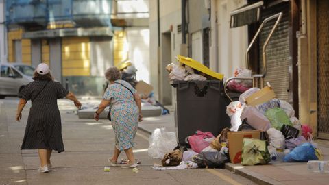 La basura continúa por las calles de A Coruña