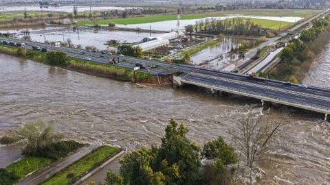 Imagen del colapso en la autopista A1, principal v�a de conexi�n entre Lisboa y Oporto