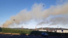 Nubes de contaminacin industrial, hoy en Gijn