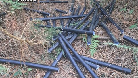 Cable de cobre incautado por la Guardia Civil en Asturias