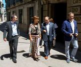 La conselleira anunci� el taller en Padr�n con los tres alcaldes.