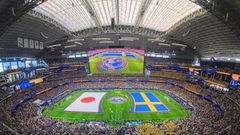 El AT&T Stadium de Dallas, durante el encuentro entre Jap�n y Suecia del Mundial