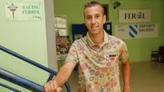 David Bandera, a su llegada a las oficinas del Racing de Ferrol