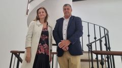 Javier Carballal, a la derecha, con la conselleira de Promocin do Emprego e Igualdade, Elena Rivo, en la reciente visita de esta a Uruguay.  