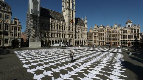 En Bruselas han protestado con chaquetillas de cocinero contra la falta de ayudas y propuestas para el sector de la hostelera
