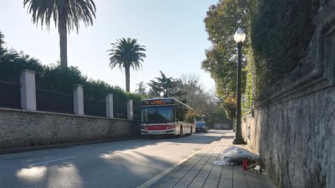 Un ramo de flores reposa en el lugar en el que muri� atropellado Juan Fombona, en Somi� (Gij�n).Un ramo de flores reposa en el lugar en el que muri� atropellado Juan Fombona, en Somi� (Gij�n)