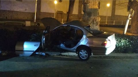 Asi quedo el coche de Ivan Navia tras el accidente