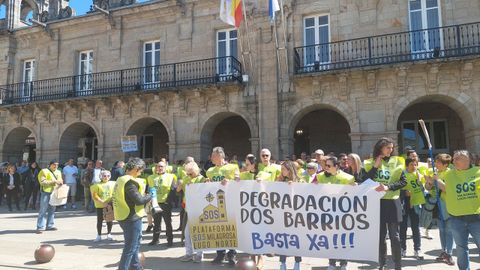 La manifestación terminó delante del Concello