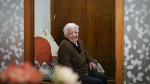 Josefina, de 105 aos, en su casa en Beariz