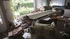 Intentan acabar con un nido de velutinas y destrozan la fachada de una vivienda en Bergondo