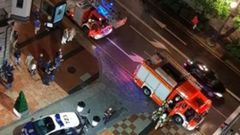 Incendio en un edificio de la calle Ur�a, Oviedo