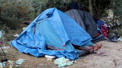 Campamento de inmigrantes en Calais, Francia
